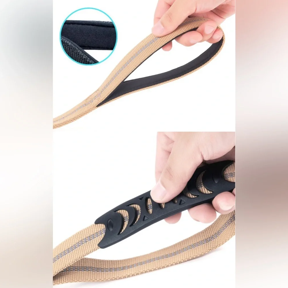 New High Quality Tactical Dog Leash Car Seat Belt Double Handle Lead Heavy Duty
